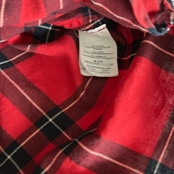 Madewell embroided Plaid Short Sleeve Button Down Shirt Size M - Picture 5 of 5